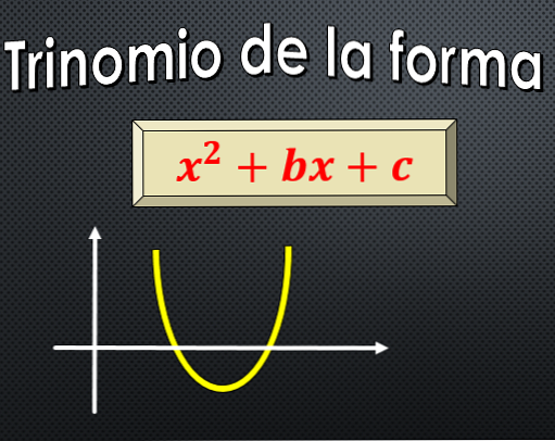 Trinomial av formen x ^ 2 + bx + c (med exempel)
